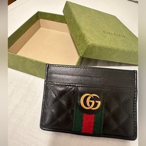 Gucci GG Marmont Card Holder - Red/Green Striped